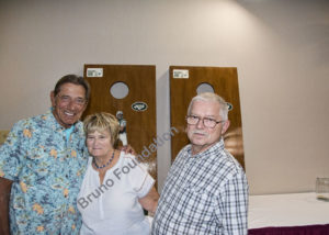 Joe N with Mr Mrs Faub with cornhole contrib