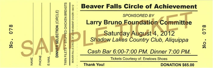 2012 Dinner Ticket Sample